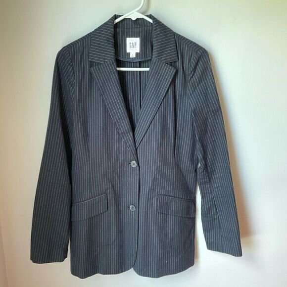 GAP Pinstripe Navy Blue Blazer, 6. - Picture 1 of 5